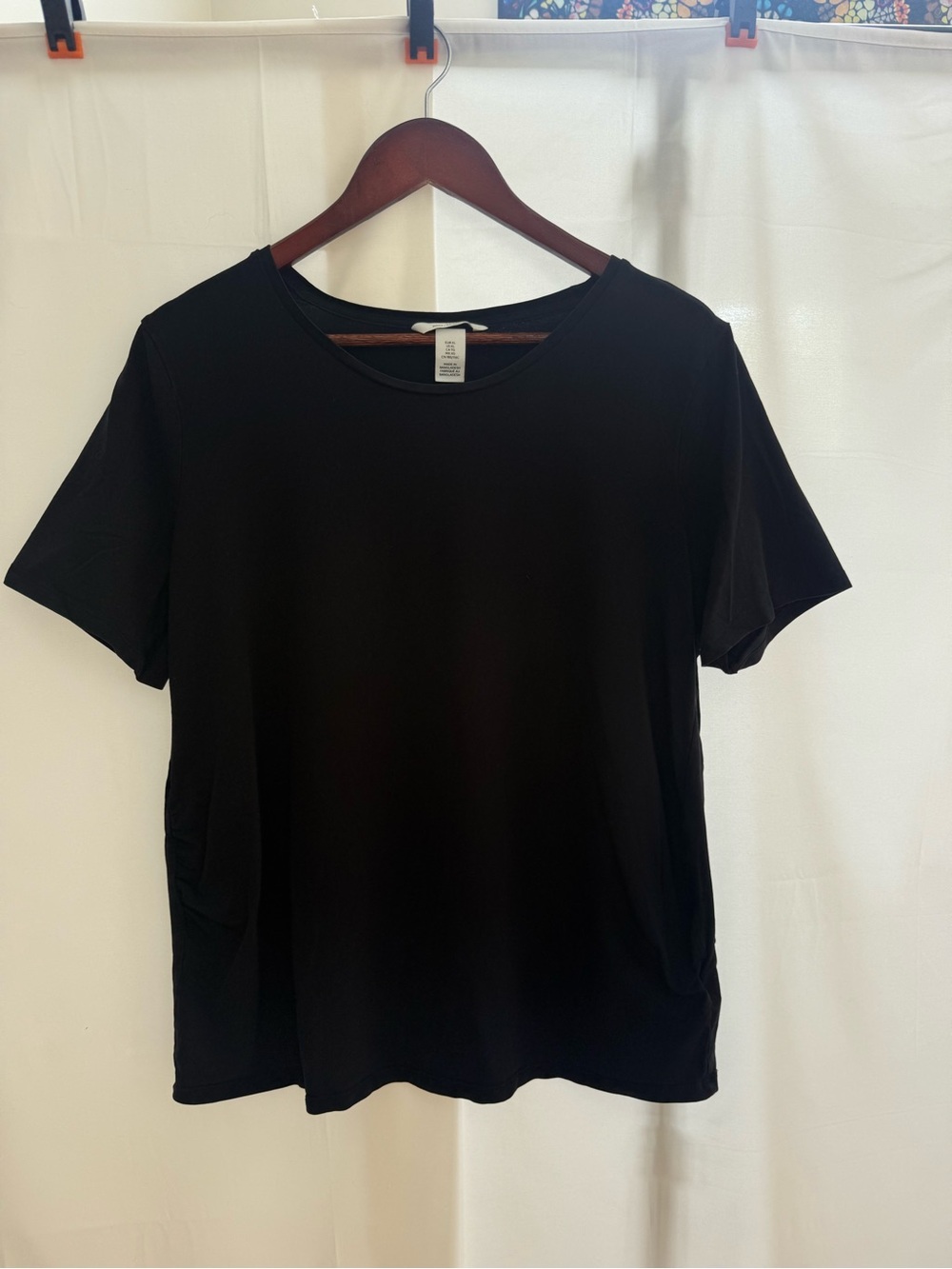 Maternity Black Scoop Neck Short Sleeve Shirt